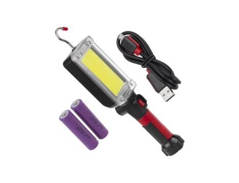 Lampa warsztatowa magnetyczna COB Maclean, 2x1200mAh, 700lm, USB Typ-C/Micro USB, MCE307