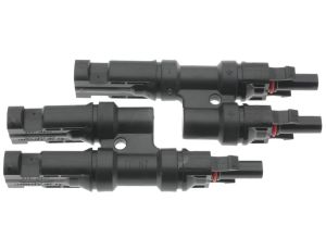 Złącze fotowoltaiczne MC4 typ T podwójne 2,5-4mm2 6mm2 IP67 1000V DC