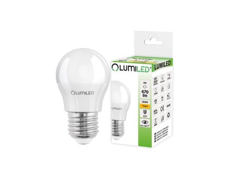 Żarówka LED E27 P45 5W = 40W 470lm 3000K Ciepła 180 LUMILED