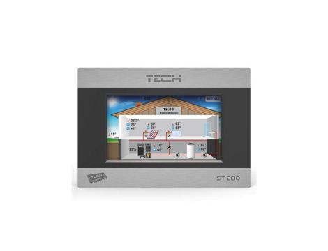 TECH ST-280 + ST-260 - Regulator pokojowy z komunikacją RS dotykowy kolor czarny