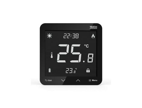 TECH ST-297Z V2 - Regulator pokojowy bezprzewodowy dwustanowy kolor czarny zasilany 230V