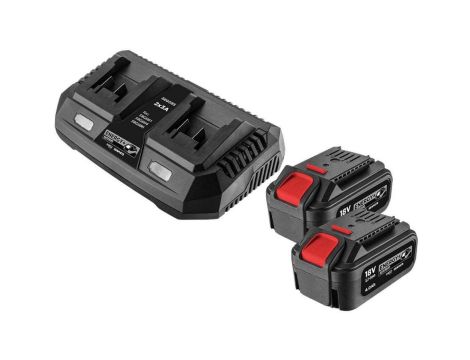 Zestaw akumulator 18V 2x 4Ah z podwójną ładowarką ENERGY+ 58GE134