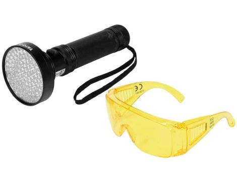ZESTAW LATARKA UV 100 LED I OKULARY
