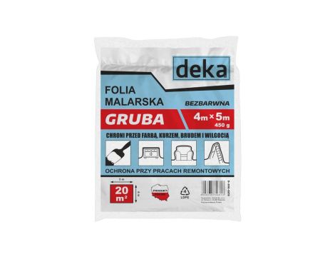 Folia malarska gruba bezbarwna 4*5m 450g