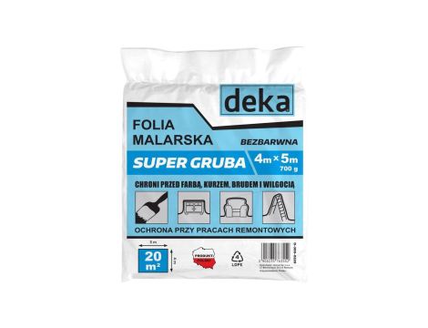 Folia malarska super gruba bezbarwna 4*5m 700g