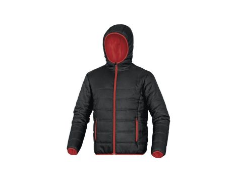 Kurtka puchowa pikowana z poliamidu kolor czarno-czerwony rozmiar 3XL DOONNR3X