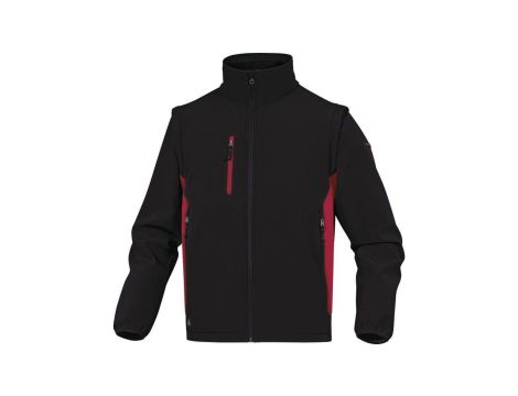 Kurtka Softshell 96 poliester 4 Elastan. Odpinane Rękawy kolor czarno-czerwony rozmiar XXL MYSE2NRXX