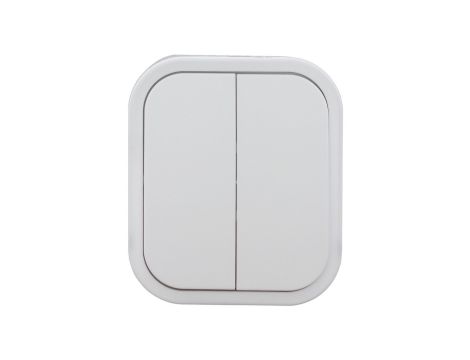 B2 Łącznik podwójny natynkowy 10A 250V świecznikowy IP54 biały 00060278