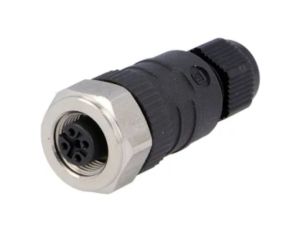 Złącze do samokonfekcjonowania M12 żeńskie proste 4-pinowe z nakrętką RKCN 4/7