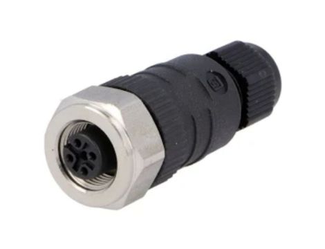 Złącze do samokonfekcjonowania M12 żeńskie proste 4-pinowe z nakrętką RKCN 4/7