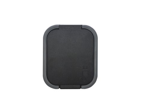 B2 Gniazdo pojedyncze 2P+Z SCHUKO bryzgoodporne z klapką w kolorze czarnym IP54 szary/czarny 00060278