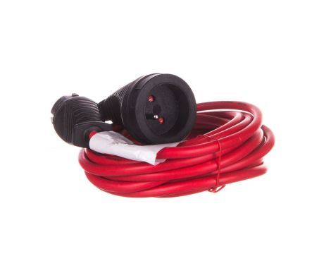 Kabel przedłużajacy (przedłużacz) 5m czerwony 1x230V H05VV-F 3G1,5 1167454