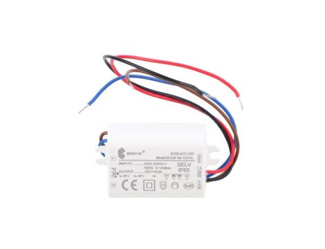 Zasilacz LED 12V DC 6W 0,5A IP65 /z zabezpieczeniami/ ZLDP 06-12YCL 19712-9035