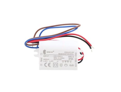 Zasilacz LED 24V DC 6W 0,25A IP65 /z zabezpieczeniami/ ZLDP 06-24YCL 19724-9018