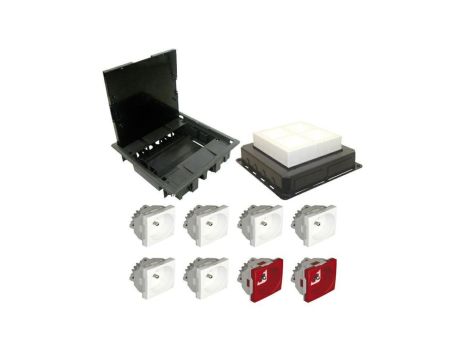 EFAPEL FLOOR BOX puszka podłogowa do podłóg wylewanych 6x gniazdo 230V z/u + 2x gniazdo DATA z/u