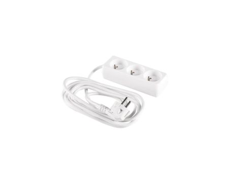 Przedłużacz 3-gniazda z/u 3m /H05VV-F 3G1/ biały PM-BW-3G-30