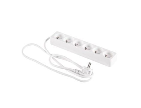 Przedłużacz 6-gniazd z/u 1,5m /H05VV-F 3G1/ biały PM-BW-6G-15