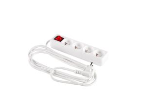 Przedłużacz z wyłącznikiem 4-gniazda z/u 5m /H05VV-F 3G1/ biały PM-ZW-4G-50