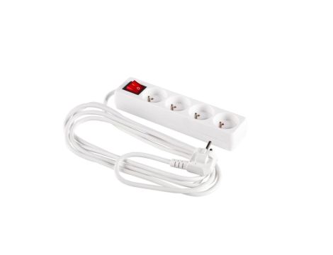 Przedłużacz z wyłącznikiem 4-gniazda z/u 5m /H05VV-F 3G1/ biały PM-ZW-4G-50