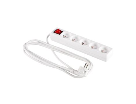 Przedłużacz z wyłącznikiem 5-gniazd z/u 3m /H05VV-F 3G1/ biały PM-ZW-5G-30