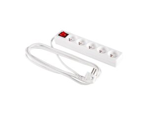 Przedłużacz z wyłącznikiem 5-gniazd z/u 5m /H05VV-F 3G1/ biały PM-ZW-5G-50