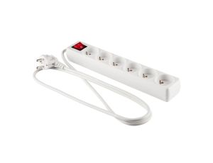 Przedłużacz z wyłącznikiem 6-gniazd z/u 1,5m /H05VV-F 3G1/ biały PM-ZW-6G-15