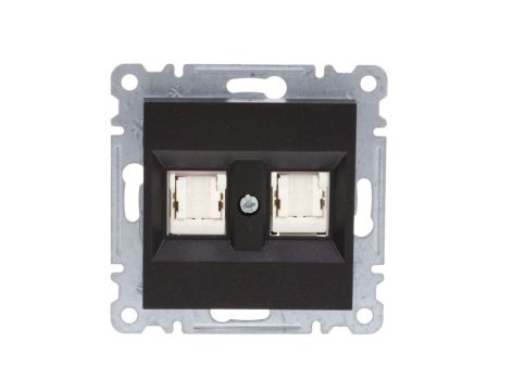 Lumina Gniazdo komputerowe podwójne RJ45 kat.5e UTP czarne WL2123