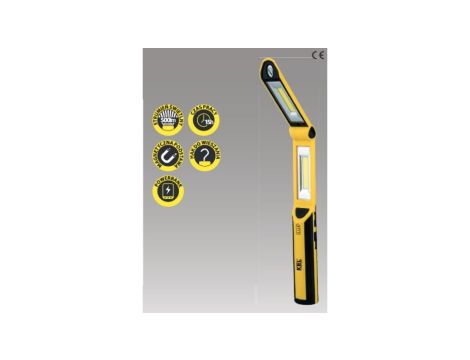 Latarka warsztatowa akumulatorowa LED COB 3W+1W 2,6Ah Li-Ion /hak, magnes, powerbank/ LW-2PB