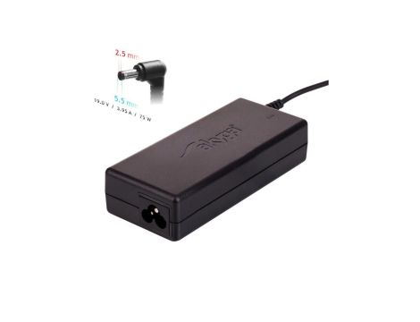 Zasilacz do notebooka Akyga AK-ND-02 19V / 3.95A 75W 5.5 x 2.5 mm ASUS / TOSHIBA / LENOVO 1.2m
