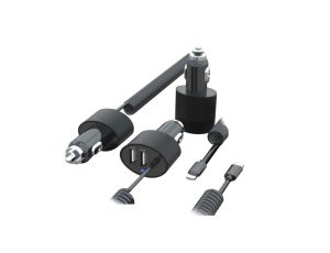 Ładowarka samochodowa 2xUSB, lightning spiralny 1.8m Maclean MCE76 5.2A MCE76