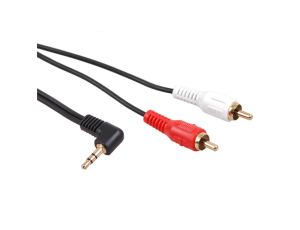 Przewód mini jack 3,5mm kątowy 2RCA 3m czarny MCTV-825 MCTV-825