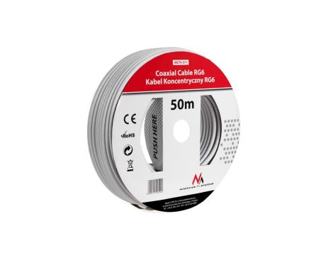 Kabel przewód koncentryczny satelitarny 1.0CCS RG6 50M Maclean MCTV-571 MCTV-571