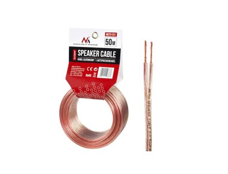 Kabel głośnikowy Maclean MCTV-511 2*1.5mm2 / 48*0.20CCA 3,5*7,0mm TRANSPARENT PVC 50m MCTV-511