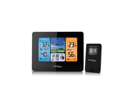 Stacja pogody kolorowa WiFi bezprzewodowa GreenBlue GB522 fazy księżyca GB522