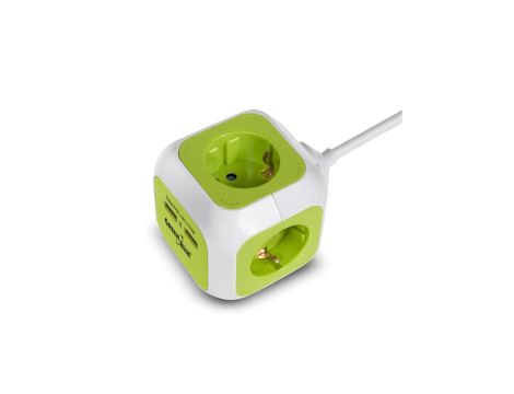 MagicCube poczwórne gniazdko prądowe, 2 wejścia usb 1,4m GreenBlue GB118G wersja niemiecka GB118