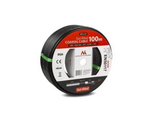 Kabel przewód koncentryczny żelowany satelitarny RG6 100M Maclean MCTV-477 1.0CU+4.6FPE+AL/P+96*0.12AL+6.8PE