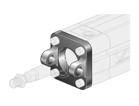 Widełki do siłownika pneumatycznego D50, ISO15552/6431, ISO21287, ze śrubami montażowymi