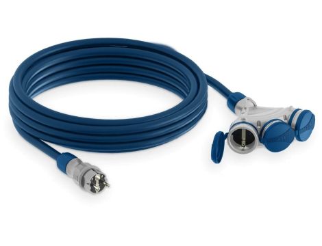 Przedłużacz budowlany 3-gniazda z/u 25m /H07BQ-F 3x1,5/ IP54 szary/niebieski W-01183