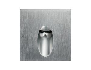 Lampa oprawa schodowa LED STEPI SB/WW Srebrna Szczotkowana Ciepła biała 3000K kwadrat do puszki fi 60 12V DC