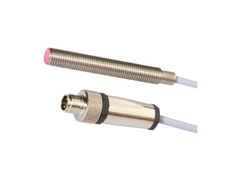 Czujnik indukcyjny M8x1 dł: 60mm zabudowany Sn: 2mm 10-35V DC 140stC PNP NO złacze kablowe M8 1m IP65 stal nierdzewna IB08C960