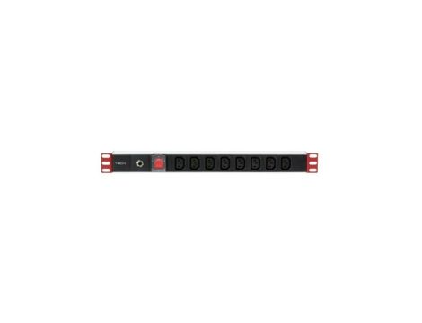 Listwa Zasilająca PDU Rack 1U 230V/10A 8x C13 Kabel 2m