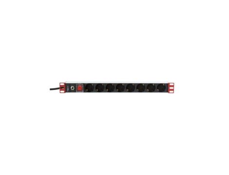 Listwa Zasilająca PDU Rack 1U 250V/16A 8x Schuko Kabel 3m