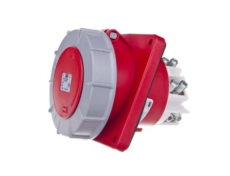 Gniazdo tablicowe skośne 125A 4P 400V /120x130/ czerwone IP67 POWER TWIST 444-6