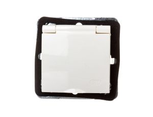IMPRESJA Gniazdo bryzgoszczelne z/u IP44 klapka ecru GPH-1YZ/m/27/w