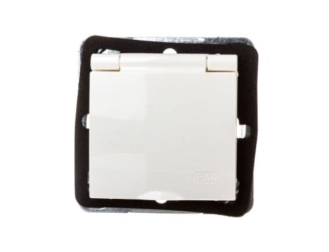 IMPRESJA Gniazdo bryzgoszczelne z/u IP44 klapka ecru GPH-1YZ/m/27/w