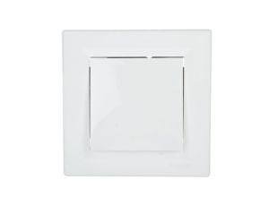 Łącznik Asfora dwubiegunowy jednoklawiszowy zaciski śrubowe biały z ramką EPH0200321