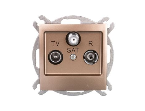 IMPRESJA Gniazdo antenowe RTV-SAT końcowe złoty metalik GPA-YS/m/28