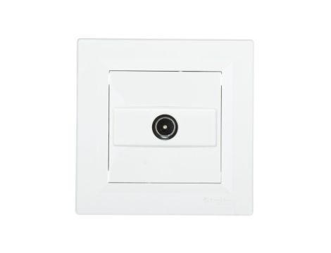 Gniazdo antenowe Asfora TV końcowe 1dB białe z ramką EPH3200121