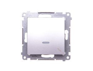 Simon 54 Łącznik schodowy z podświetleniem srebrny mat DW6AL.01/43