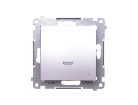 Simon 54 Łącznik schodowy z podświetleniem srebrny mat DW6AL.01/43